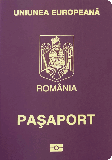 Passport cover of Romania
